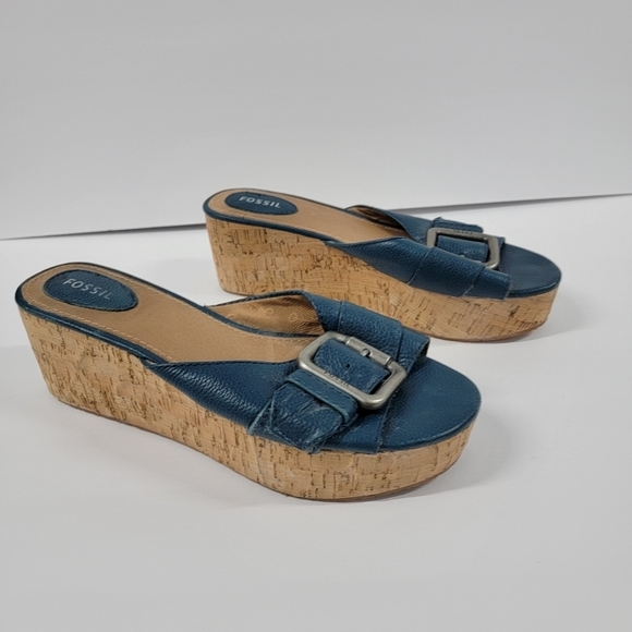 Fossil Malea Cork Wedge Sandals - Picture 2 of 12